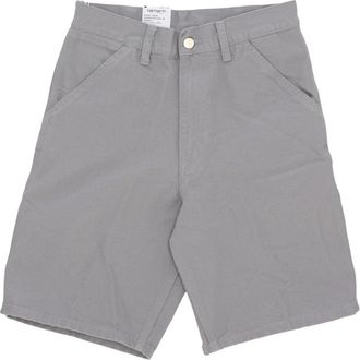 Carhartt Work in Progress Korte Stoffen Broek met Gereedschapszak - Heren - Korte Broeken - Grijs - W36 - Katoen - Korte Broeken