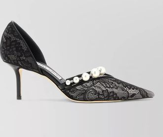 Jimmy Choo London aurelie pumps lace overlay pearls stiletto