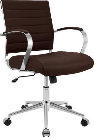 Clp Silla De Oficina Oakland Cuero Aut&eacute;ntico Marr&oacute;n