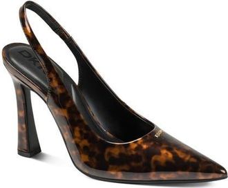DKNY Caytina Slingback Pointed Toe Pump in Brown Mult at Nordstrom, Size 7.5