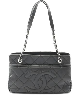 Chanel 2012-2013 gewatteerde schoudertas met diamant-patroon - Zwart
