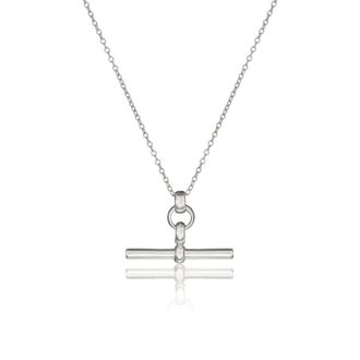 Lily & Roo Silver T-Bar Necklace