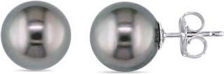 Delmar 14K White Gold Cultured Black Tahitian Pearl Stud Earrings at Nordstrom Rack