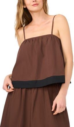 Parker Embroidered Hem Cotton Camisole in Shaved Chocolate at Nordstrom Rack, Size X-Large