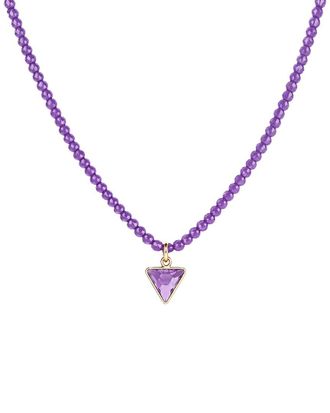 Jewelmak 14K Pink Amethyst Necklace