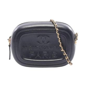Chanel Pre-owned Mini Camera Bag Lambskin Shoulder Bag - Dames - Pre-owned - Zwart - Maat: ONE Size Leer