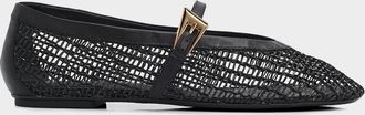 Schutz Sylvie Woven Leather Ballerina Flats