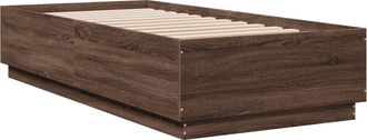 vidaXL Vidaxl - Estructura De Cama Con Luces Led Madera Roble Marr&oacute;n 90x200 Cm