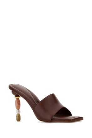 Cult Gaia Womens Brown Leather Mahina Mules Saddle Sandali