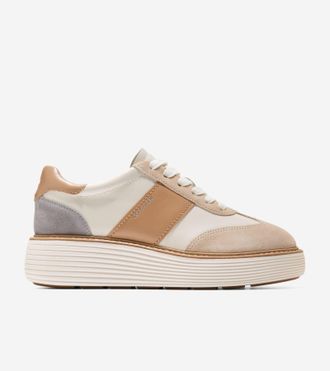Cole Haan Womens &Oslash;riginal Grand Max Platform Sneakers - Beige Size 5.5