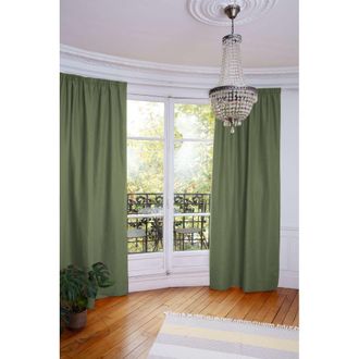 MOONDREAM Cortina t&eacute;rmica trabilla fruncida verde MC533 130x250