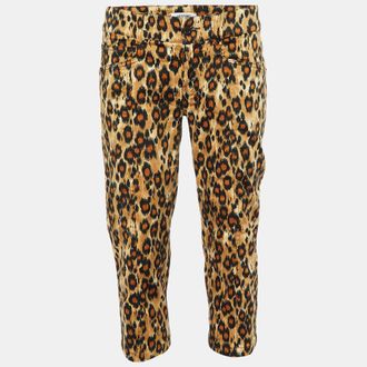 Moschino Jeans Multicolor Animal Printed Cotton Capri Pants