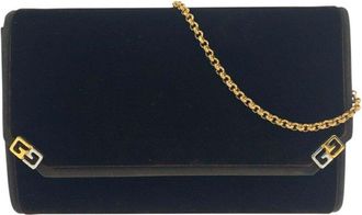 Gucci Brown Velour Double G Shoulder Bag (Authentic Pre-Loved)