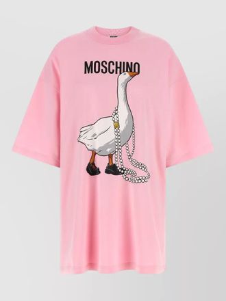 Moschino goose print crew neck oversized top