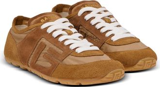 Balmain Racer 45 trainers in suede and nylon in Brown at Nordstrom, Size 36