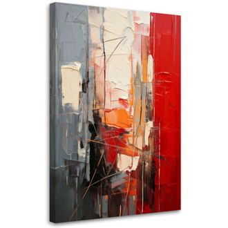 Artgeist Artgeist - Quadro su tela, Astrazione Moderna Rosso Grigio Acrilico - 60x90