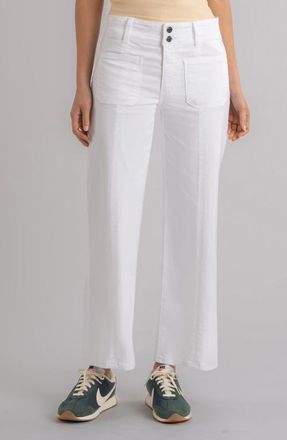 Kut from the Kloth Patch Pocket High Waist Ankle Wide Leg Jeans in White at Nordstrom, Size 10