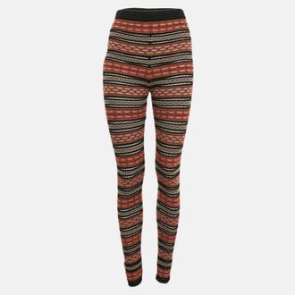 M Missoni Multicolor Stripe Patterned Knit Leggings