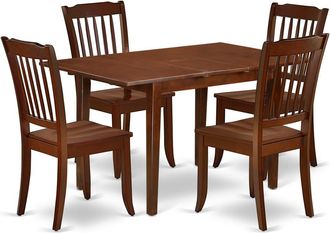 East West Furniture Dining Room Set Mahogany, NODA5-MAH-W
