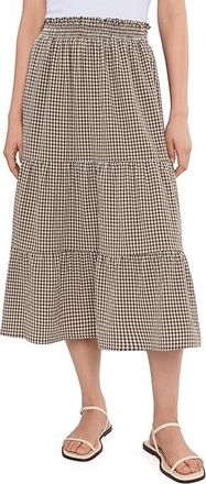 Toad&Co Sunkissed Tiered Midi Skirt Womens Skirt Almond Pattern Texture : SM, Elastane/Polyester