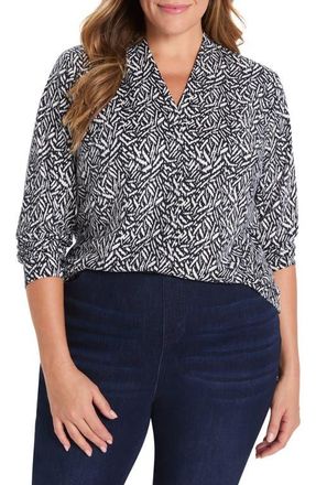 Nic+Zoe Geo Toss Knit Top in Indigo Multi at Nordstrom, Size 3 X