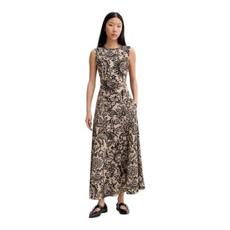 Marc O'Polo Kleedjes, Dames, Veelkleurig, M, Maxi jurk met spaghettibandjes