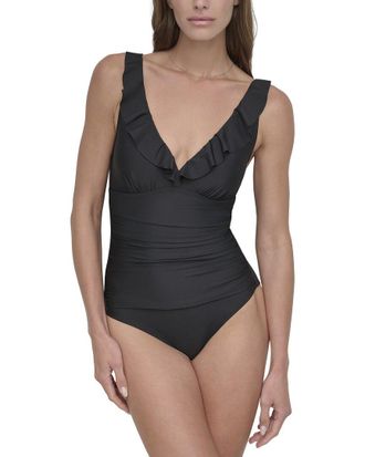 DKNY Dkny Ruffle Plunge Swimsuit