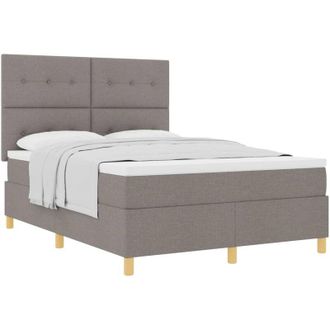 vidaXL Box Spring Bed with Mattress Taupe 160 x 200 cm Fabric vidaXL