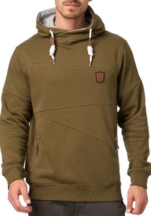 Indicode Kapuzensweatshirt INDICODE INAix, Herren, Gr. XXL, gr&uuml;n (schwarz olive), Sweatware, Obermaterial: 60% Baumwolle, 40% Polyester, unifarben, regular fit