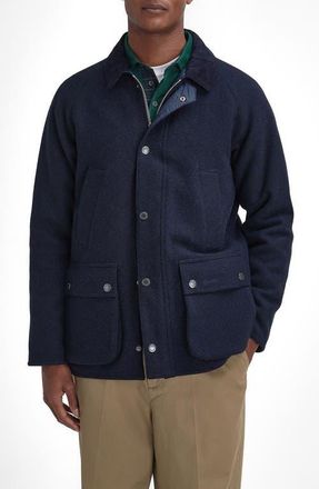 Barbour Bedale Wool Jacket in Navy/green at Nordstrom, Size Large