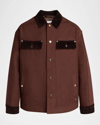 Casablanca Men & apos;s Cotton Monogram Corduroy-Trim Shirt Jacket