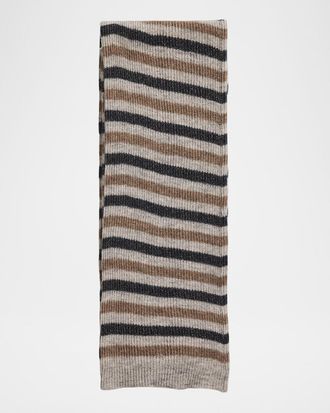 Brunello Cucinelli Striped Mohair Blend-Scarf