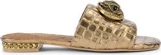 Kurt Geiger Chelsea Croc Embossed Slide Sandal in Gold at Nordstrom Rack, Size 6.5Us / 36.5Eu