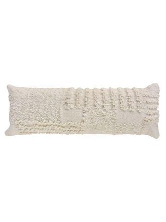Anaya with Love White Boucle Patchwork Handwoven Pillow 14x40 with Down Insert at Nordstrom