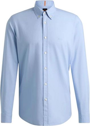 HUGO BOSS Rickert_M - Heren - Zakelijke Overhemden - Blauw - 4XL - Katoen - Overhemden