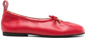 Alohas Rosalind Red Leather Ballet Flats Shoes