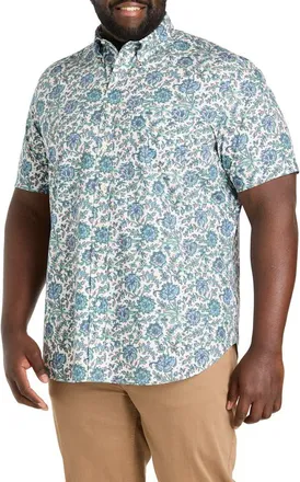 Brooks Brothers Big & Tall Floral Print Sport Shirt in Cream Multi at Nordstrom, Size Xx-Large
