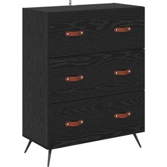 vidaXL Chest Of Drawers Black oak 69.5 x 34 x 90 cm Engineered wood vidaXL