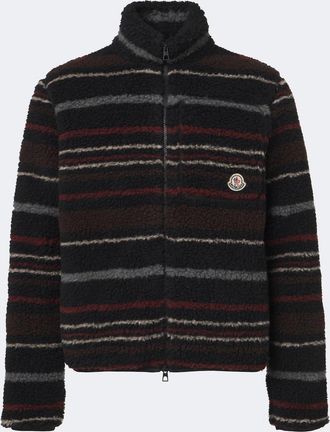 Moncler C&aacute;rdigan de forro polar en mezcla de lana a rayas