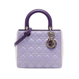 Dior Pre-owned Lady Dior Handtas - Dames - Pre-owned - Paars - Maat: ONE Size Leer