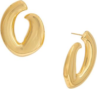 Oscar De La Renta O Smooth Metal Earrings