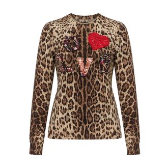 Dolce & Gabbana Maglieria Girocollo - - Knitwear - Donna - Marrone - S