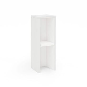 Deco Wood Mesita de noche o auxiliar madera maciza en tono blanco de 60x20cm