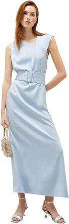 Marella Dames, Jurken, Blauw, Maat: XL Satijn