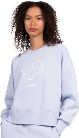 Starter Womens Starter Light Blue Detroit Lions Travel Pastels Boxy Fleece Sweatshirt at Nordstrom, Size X-Small