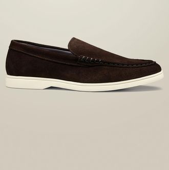 CHARLES TYRWHITT Suede Slip On Loafers - Chocolate Brown Size 10 by Charles Tyrwhitt