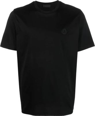 Moncler logo-print cotton T-shirt - men - Cotton - M - Black