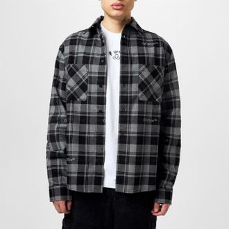 Off-white Mens Off White Check Shirt in Black Grey - Size X-Large