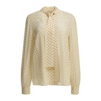 Valentino Star Print Silk Shirt - Dames - Blouses & Shirts - Beige - Maat: M Zijde