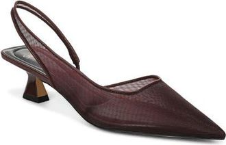 Franco Sarto Devin Slingback Half DOrsay Pointed Toe Kitten Heel Pump in Red at Nordstrom, Size 6.5